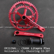 ORIGINAL Crank LITEPRO Plus Hollowtech 2.. Crankset LITEPRO Hollowtech dual chainring 53-39T incl BB