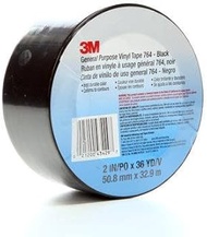 3M T967764B 764 Vinyl Tape, 5.0 mil, 36 yd. Length x 2" Width, Black