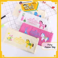 [uBeli] Kotak Pensel Children Pencil Case Oxford Cloth Pony Zipper Unicorn Pencil Stationery Case 铅笔盒 - BT359