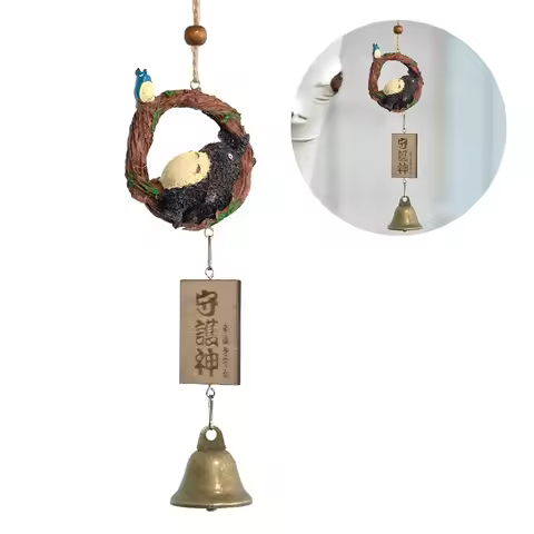 Japanese Copper Wind Chime Bell Outdoor Decor Sleepy Cat Wind Chime Decor Copper Furin Bell Wind Chi