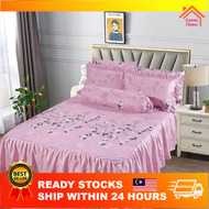 6 in 1 Queen Size Bedsheet Cadar Ropol 100% Cotton Bed Sheet with Skirting Cadar Tilam Bercorak Prin