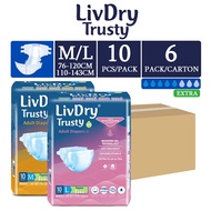(Carton Deal) LivDry Trusty Slip Tape Extra Adult Diapers - Size M / L