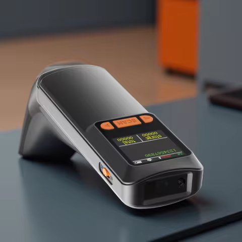 Portable Wireless Barcode Scanner Bluetooth 2D QR 1D Bar Code Scanner With LCD Display For Smart Pho