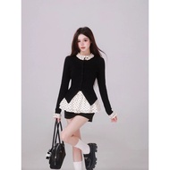 Painting Solution Wahju Contrasting Polka Dots Girls' Set - Tops & Skirt 11.21