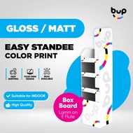 【Own Design】Single Pack Standee Mudah Box Board Lamm pada E Flute [Matt/Gloss] /Easy Standee Box Boa