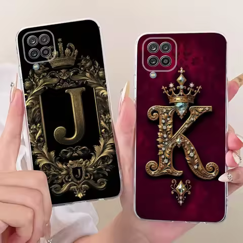 For Samsung Galaxy A12 Case SM-A125F Fashion Crown Letters Cover Soft Slim Phone Case For Samsung A1
