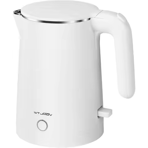 Electric Kettle StainlSteel, 1.0L Small Water Boiler 1200W Fast Boiling, Double Wall Tea Kettle Pot 