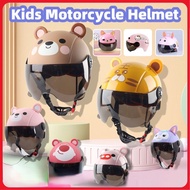 【COD】Kids Helmet Motorcycle Safety Helmet Budak Motor Helmet Scooter Full Face Cartoon Helmet Topi K