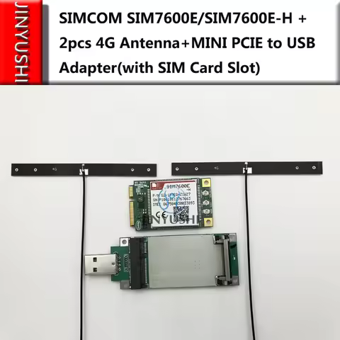 SIMCOM SIM7600E/SIM7600E-H + 2pcs 4G antenna +MINI PCIE to USB adapter with SIM card slot Multi Band