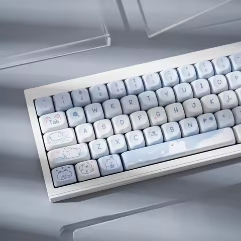 New 95Keys Dessert Cat Theme Keycaps MOA Profile PBT Key Caps Kit for 61/64/68/84/75/87Keys GMK67 Ga