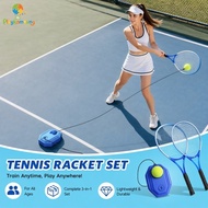 Tennis Racket Set Single Trainer Base High Bounce Ball Light Aluminum Frame Adult Kids