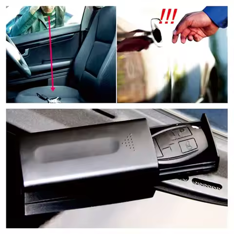 Portable Car Key Secret Box Magnetic Creative Key Storage Box Hidden Black Outdoor