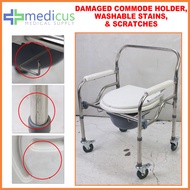 Medicus SlightlyDamage#2337 Foldable Commode Chair Toilet with Wheels with Chamber Pot Arinola
