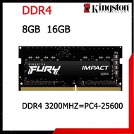 Fury Impact แรม DDR4 8G 16 GBความจุ3200MHz CL20 PC4-25600หน่วยความจำแล็ปท็อปแรมโน้ตบุ๊กขนาด KF432S20IB/16 GB คลังสินค้าพร้อม