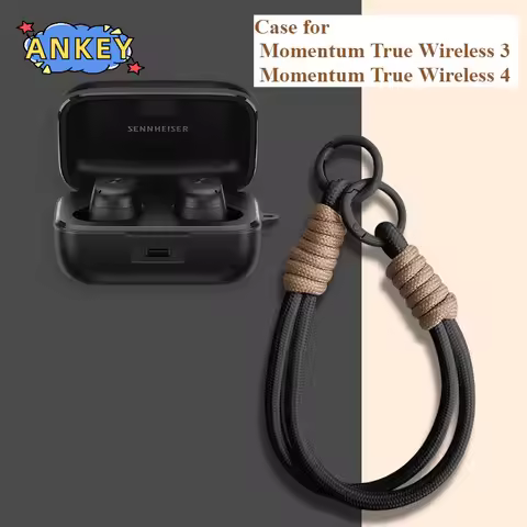 for Sennheiser Momentum True Wireless 4 Case Silicone Protective Earbuds Cover Nylon Lanyard Soft Sh