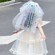 [Veil] Children Cute Birthday Hair Clip Veil Headdress Photo Props