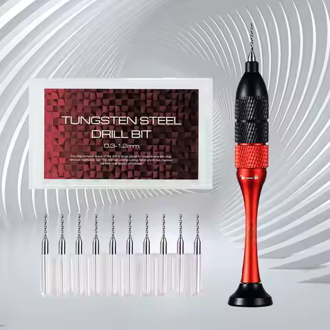 DSPIAE AT-SHD Precision Hand Drill Set For Hobby DIY Model Making Tool Aluminum Alloy Red