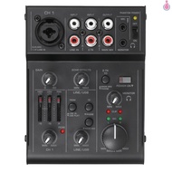 5-Channel Compact Audio Mixer Sound Mixing Console USB Audio Interface 2-Band EQ Built-in Echoing Effect for DJ Recording Live Broadcast [Tpe1]