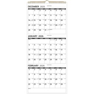 Kalendar Dinding 2026 - Kalendar 3 Bulan 2026 Vertikal, Jan 2026 - Dis 2026, Kalendar Dinding 3 Bula