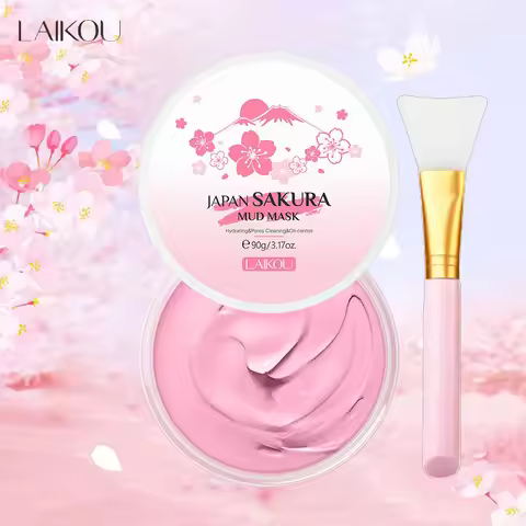 LAIKOU Naturals Sakura Volcanic Mud Mask For Face Deep Cleaning Remove Blackheads Improve Roughness 