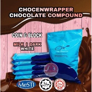 [ Coklat Kompaun Premium ] CnW CHOCOLATE COMPOUND (1 Kg) BLOCK & COIN (Milk / Dark / White) Cocojar 