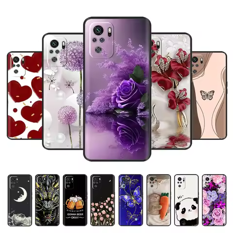 For Redmi Note 10 Case Note 10s Cute Soft TPU Protector Silicone Cover For Xiaomi Redmi Note 10 Pro 