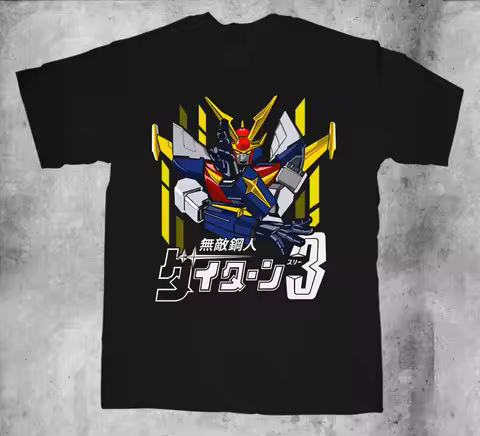 Daitarn 3 Japan Retro 80s Mecha Anime Robot Rare Design T-shirt vintage Summer New Arrival streetwea