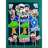 OMAR DAN HANA Custom Cake Topper Happy Birthday Laminated Material Malaysia