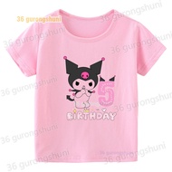 Children clothing Girls T Shirt hello kitty kuromi clothes girl summer Tops 1 2 3 4 5 6 7 8 9 old bi