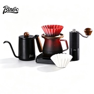BINCOO Hand Brew Coffee Set with V60 Glass Dripper Coffee Server & Manual Grinder Drip Style Home Co