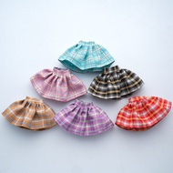 30cm瘦子身6分娃娃时尚娃衣小清新格子夏装百褶短半身裙30cm slim body, 6-point doll fashion dress20250310