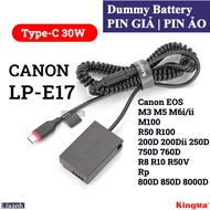Dummy Type-C Canon LP-E17 | Dummy battery virtual battery dummy battery Canon R50V R8 Rp R100 R50 M3