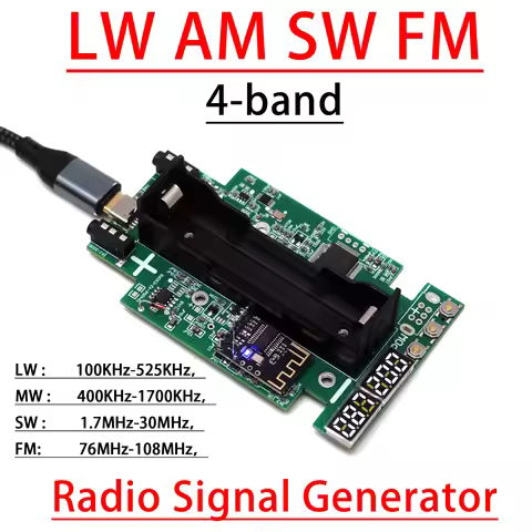 4-Band Radio Signal Generator LW AM SW FM Medium wave shortwave transmitter LED display frequency Bl