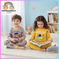 Tinytreasures19 Nb-5yrs old Longsleeve Pajama Pure Cotton Set for Boy Fashion Kids OOTD Sleepwear