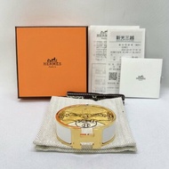 HERMES Clic H寬版白金手環