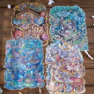 ENWEI 4 Pcs [Forbidden Frontier Series] 3D Landscape Stickers Waterproof Material Large Size Cartoon