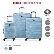 Delsey Paris Tiphanie 4 Double Wheels Cabin Trolley Case with TSA Lock - Graphite / Aqua (55cm / 66cm / 76cm)