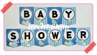 banner flag bunting flag garland flag tema baby shower anak cowok 7 bulanan kehamilan anak laki laki