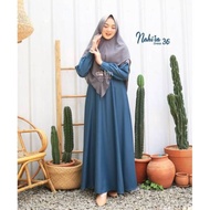 Attin - Nahira Dress / Gamis Syari / Gamis Muslimah Polos Toyobo - 1
