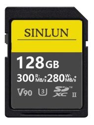 Xinglun SINLUN กล้อง V90ความเร็วสูง128GB แรงดันไฟฟ้าแถวคู่ภาพ UHS-II การ์ด SD 128G SD การ์ดขนาดไมโคร