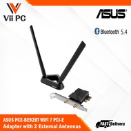 ASUS PCE-BE92BT WiFi 7 PCI-E Adapter with 2 external antennas, support 6GHz band, 320MHz, Bluetooth 