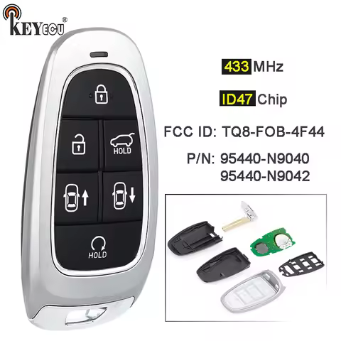 KEYECU 433MHz ID47 Chip PN: 95440-N9040 95440-N9042 TQ8-FOB-4F44 Keyless Go Smart Remote Key Fob for