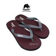 Sandal Fipper Wide Original for Man/Woman - Maroon / Black / Grey (Light)