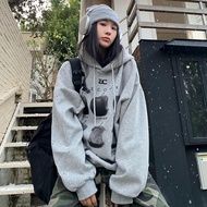 【M-8XL 】American Retro Creative Niche Apple Print Long Sleeved Hoodie Jacket for Women's Fashion Tre