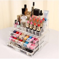 4-Drawer 3-Tier Layer Clear Acrylic Cosmetic Rack Organizer Jewelry Make Up Case