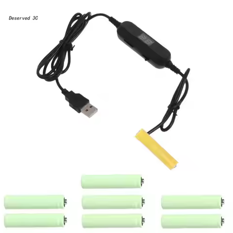 1.2m USB to 1.5V-12V LR03/AM4/AAA/LR6 AM3 AA Battery Eliminator Replace 1-8pcs Batteries
