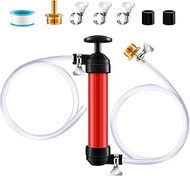 RV Antifreeze Siphon Hand Pump Kit, Liquid Transfer Pump with Two 1 Metre Clear PVC Hoses for Petrol