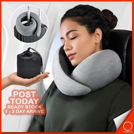 𝐒𝐔𝐏𝐏𝐎𝐑𝐓 𝐇𝐀𝐋𝐎 360° Travel Neck Pillow U-Shaped Memory Foam Neck Brace Head Rest Bantal Leher 护颈枕