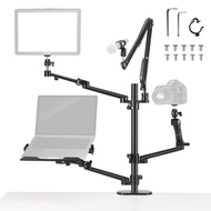 Overhead Camera Stand Desk Mount Rig with 4 Boom Arms for Photography Video Light Ring Light Phone M
