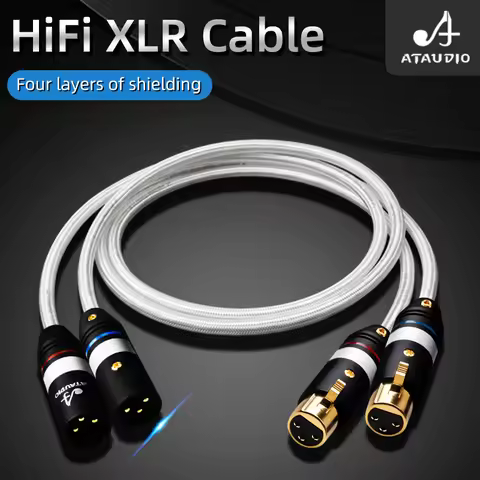 ATAUDIO Hi-end XLR Audio Cable Supreme Reference 7N OCC Silver Mixed HiFi 2XLR Balanced Cable for Mi